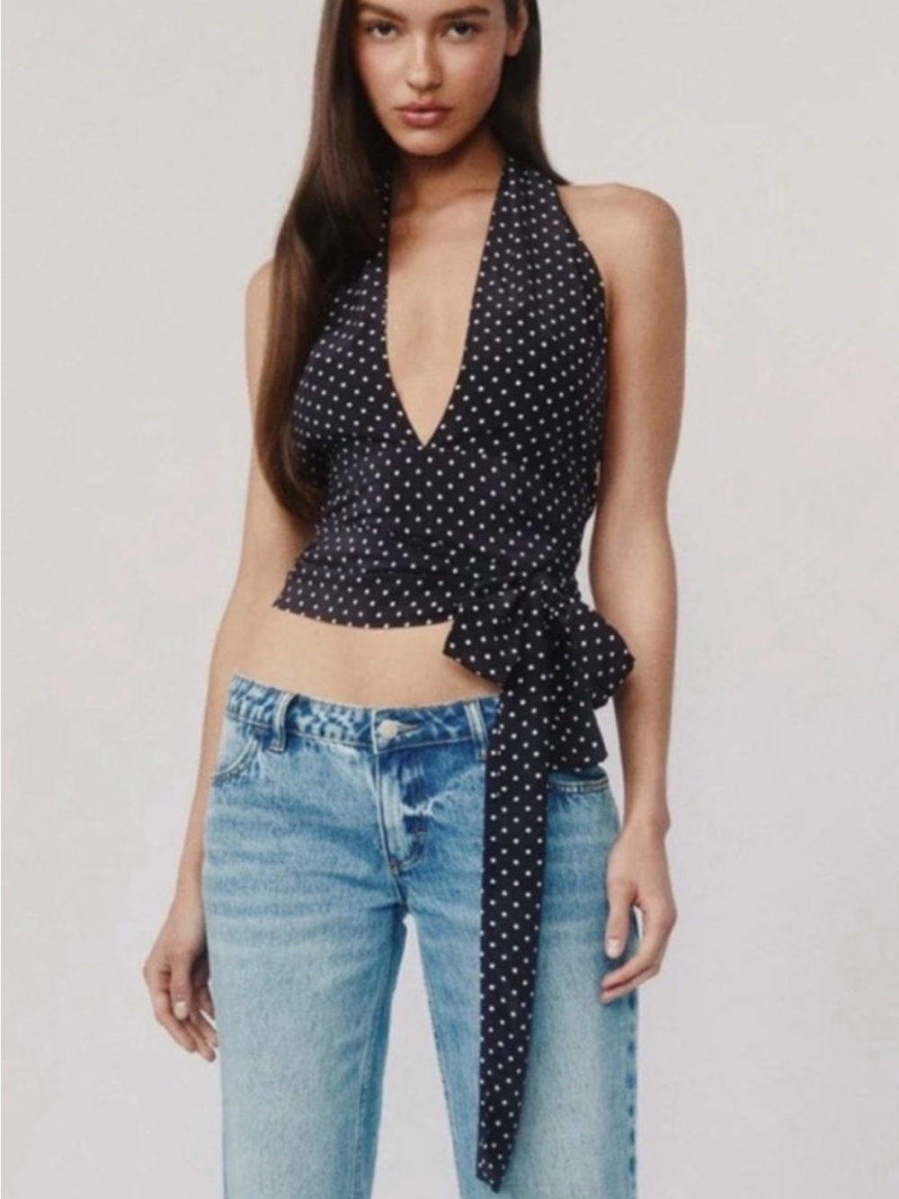 Rendezvous Top, Black Polka